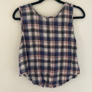 Cloth & Stone • crop back plaid tank